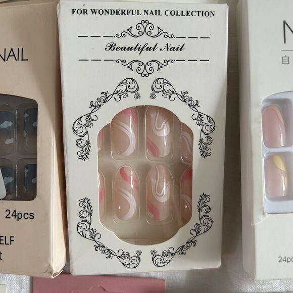 New Press on Assorted Nails Lot Square, Almond, Round - Picture 6 of 8